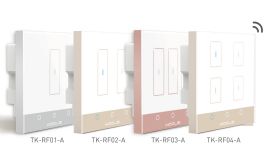 TK-RF03-A  Ltech Smart wireless Touch switch, 2CHanel x 200W max per channel, RF 2.4GHz, 100-240Vac input, Smart gate way compatible, IP20.